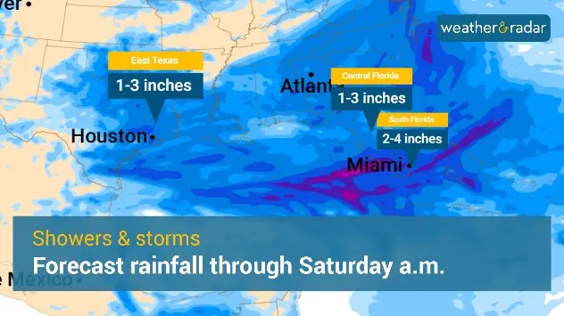 Rainfall totals forecast though Saturday morning.