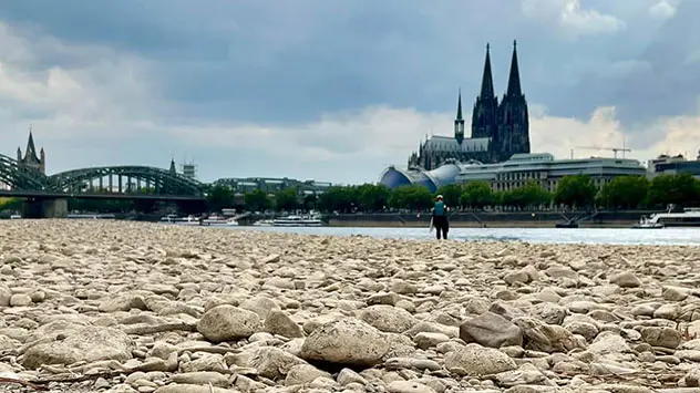 Am Rhein herrscht aktuell Niedrigwasser