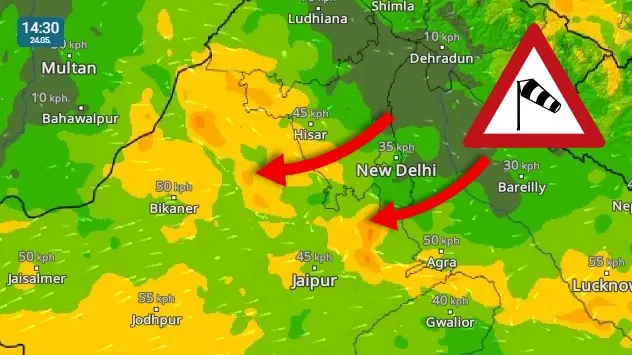 Dust storm and rain are possible over parts of Punjab, Haryana, Delhi, North Rajasthan and West Uttar Pradesh