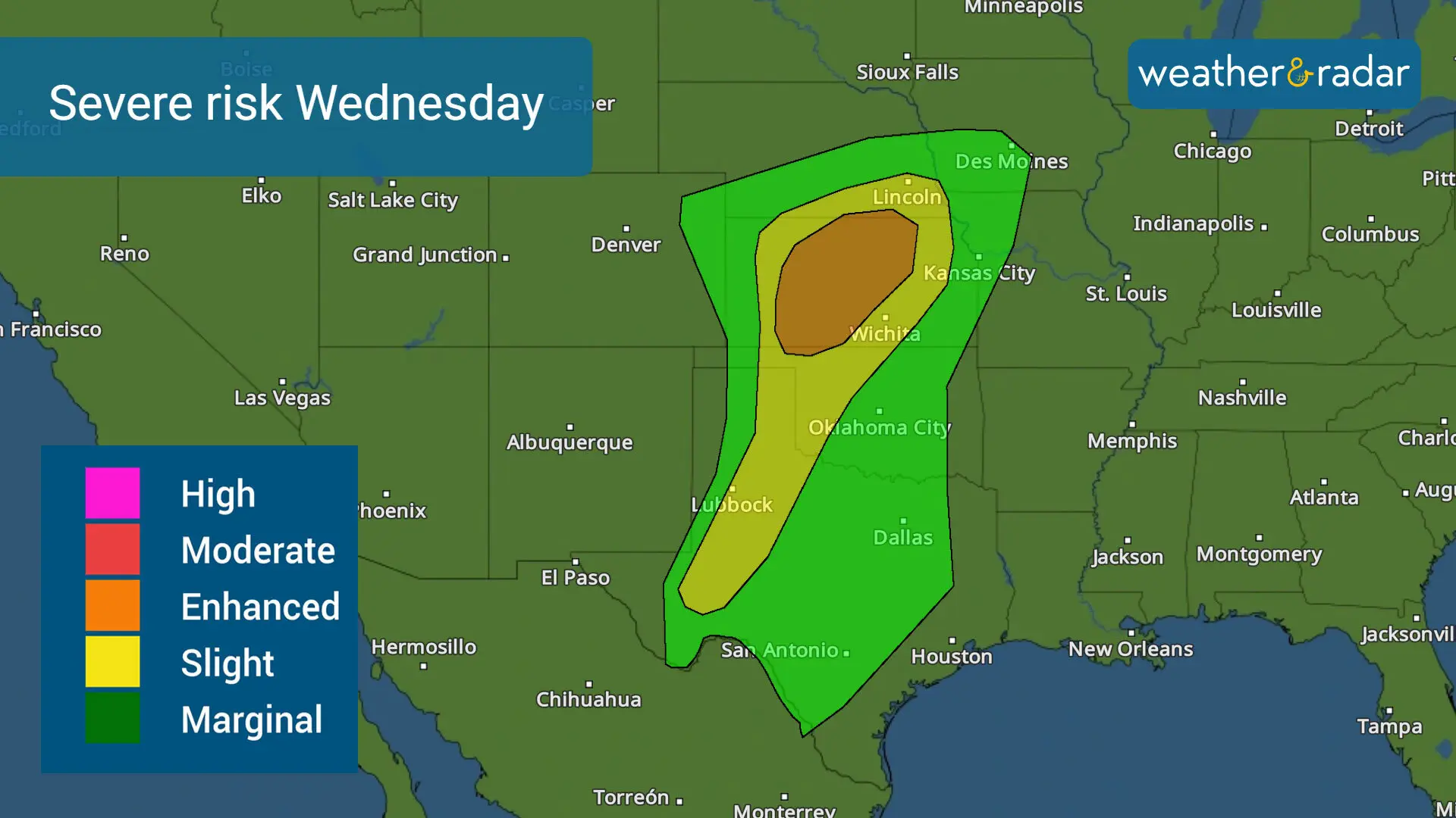 Another system intensifies and renews the severe risk across the Central Plains. 