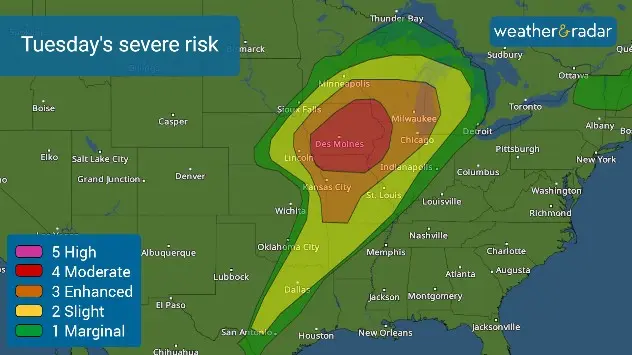 Today's severe risk