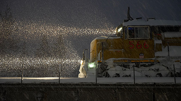 train and snow