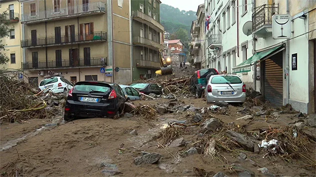 Schwere Schäden in der Ortschaft Bitti nach Unwettern auf Sardinien