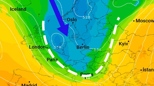  Ein Trog mit kalter Luft liegt über Deutschland 