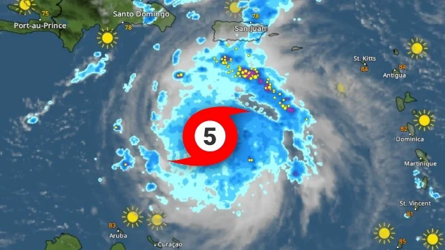 Hurricane Beryl racing west northwest over the Caribbean