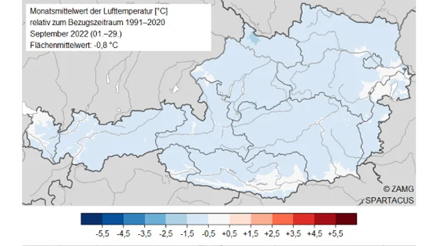 © ZAMG Karte Österreich mit Temperaturarbweichung