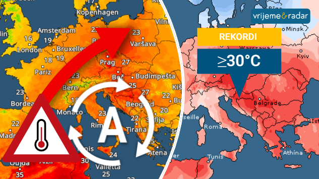 Rekordne temperature sa tropskiim danima i nooćima mnogim mjestima Europe.
