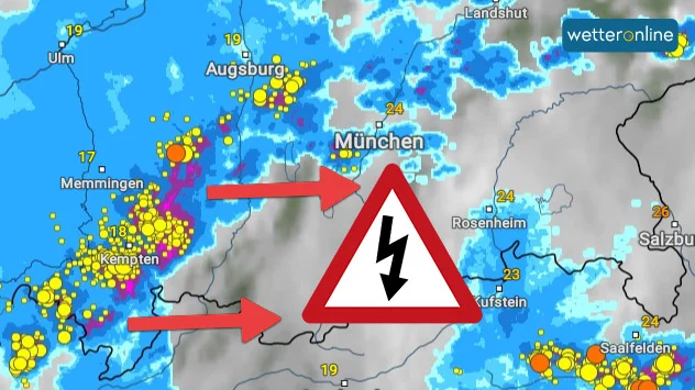 WetterRadar: Gewitter Allgäu und Oberbayern