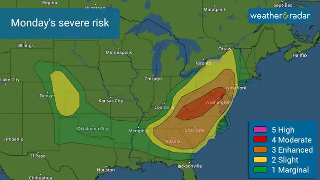 severe thunderstor risk monday
