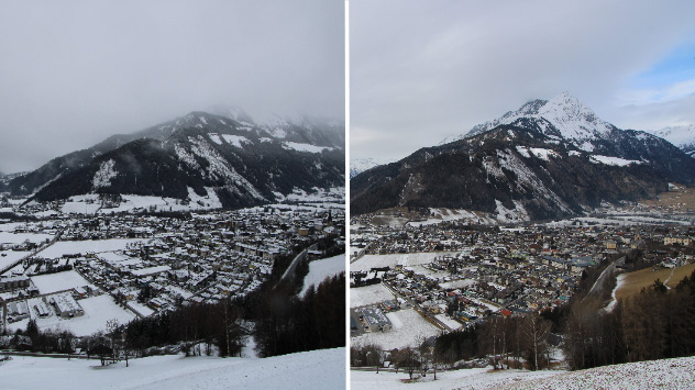Schneeflocken schaffen es Samstagmorgen bereits in die Osttiroler Gemeinde Matrei.