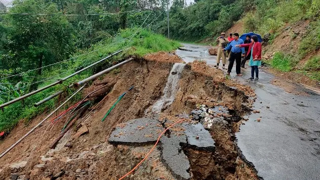 Landslide after heavy rainfall in Dima Hasao district of Assam on 16th May