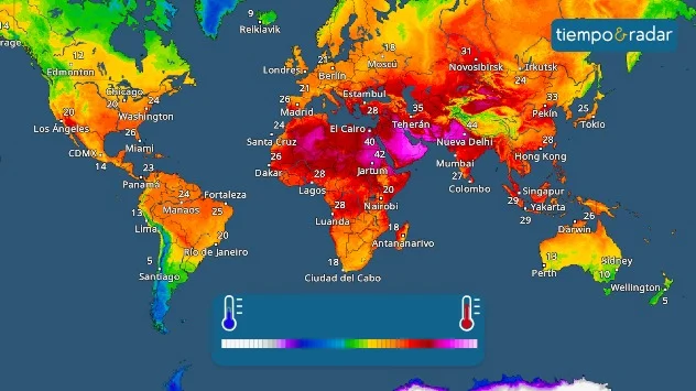 Los mapas de temperatura utilizan una escala de colores estática para ofrecer una visión uniforme y facilitar las comparaciones a nivel global.