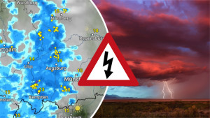 WetterRadar-Vorhersage: Richtung Abend bilden sich vor allem in Bayern kräftige Gewitter. 