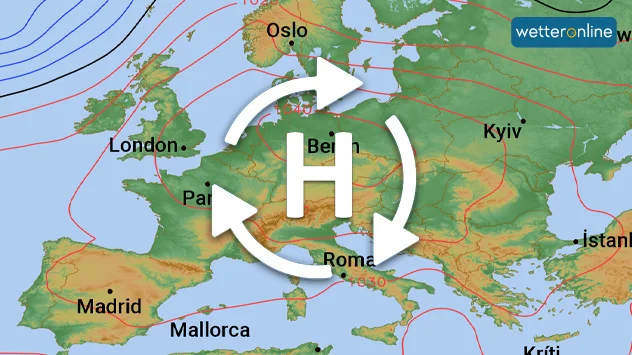 Über weiten Teilen Europas liegt eine Hochdruckzone. Nach aktuellem Stand liegt ihr Zentrum mit dem höchsten Luftdruck genau über Deutschland.