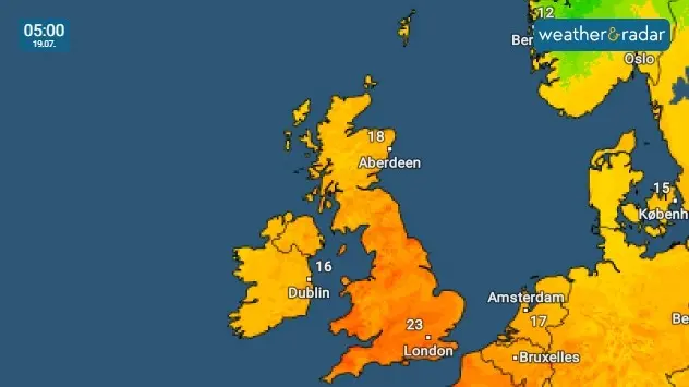 Minimum temperatures overnight, with much of England expected to experience a 'tropical night'.