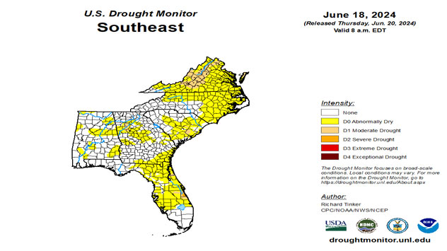 Drought monitor released on June 18. 