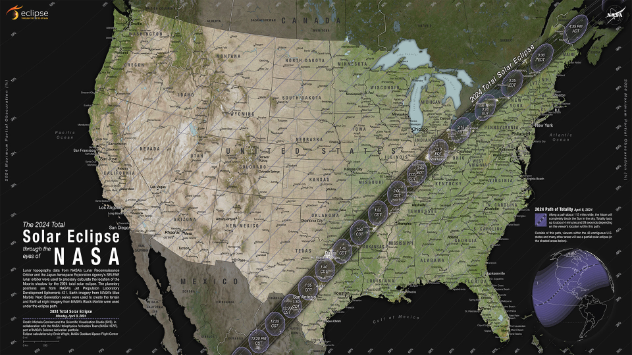 Eclipse path for April 8, 2024