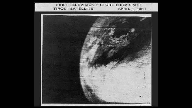 The first photo of Earth from a weather satellite, taken by the TIROS-1 satellite on April 1st 1960.