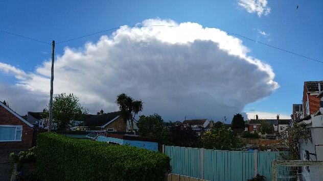 Large cumulonimbus clouds over UK