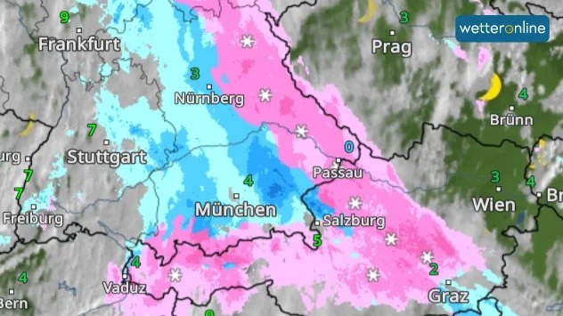 WetterRadar zeigt starke Schneefälle