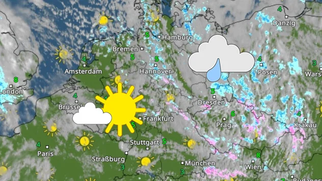 WetterRadar: Heute früh startet man je nach Region mit oder ohne Sonne in den Tag. 