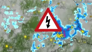 WetterRadar zeigt für Sonntagnachmittag starke Gewitter in Sachsen