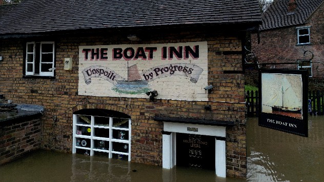 flooded pub