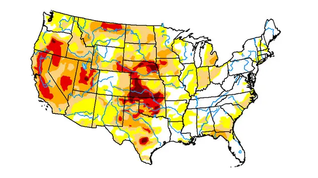 Drought status as of January 5, 2023.