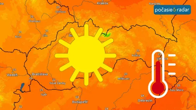 Očakávané teploty na SLovensku v sobotu popoludní. Predposledný marcový deň bude mimoriadne teplý.