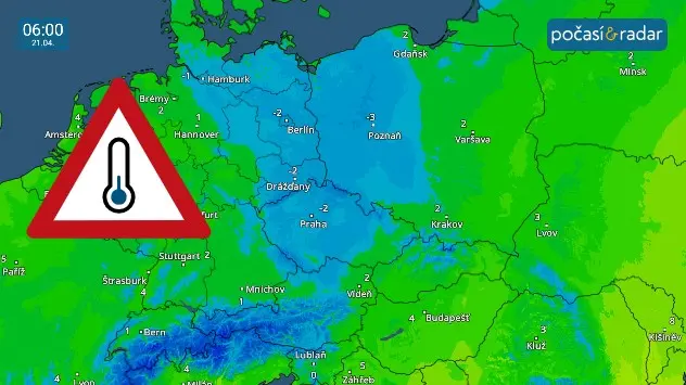 Například nedělní ráno bude mrazivé na velké části území střední Evropy.