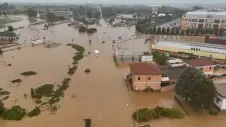 Drone footage of Italy's flooding.