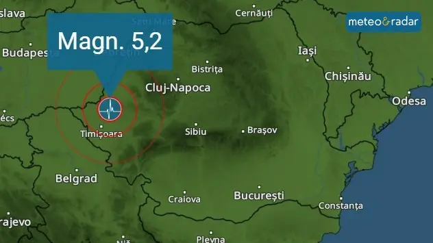 Cutremur cu magnitudinea de 5,2 grade în vestul României