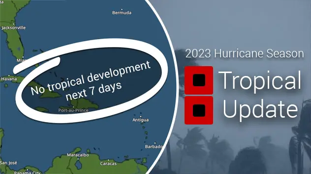 No tropical development within the next 7 days. 