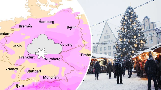 Dem europäischen Wettermodell zufolge rieseln bereits am Freitag verbreitet Flocken.