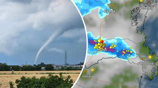 Tornado in Italia via facebook