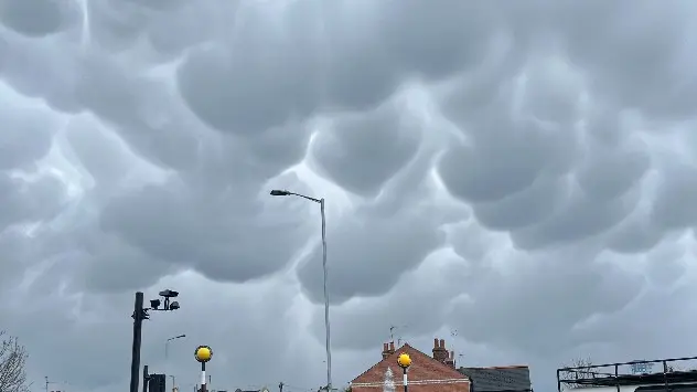 Mammatus clouds over Reading, Berkshire on Saturday April 27th