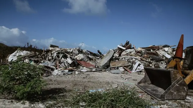 Destruction on Providence Island, Colombia after Hurricane Iota hit in 2020.