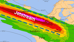 In der zweiten Wochenhälfte nimmt der Jetstream Kurs auf Deutschland. 