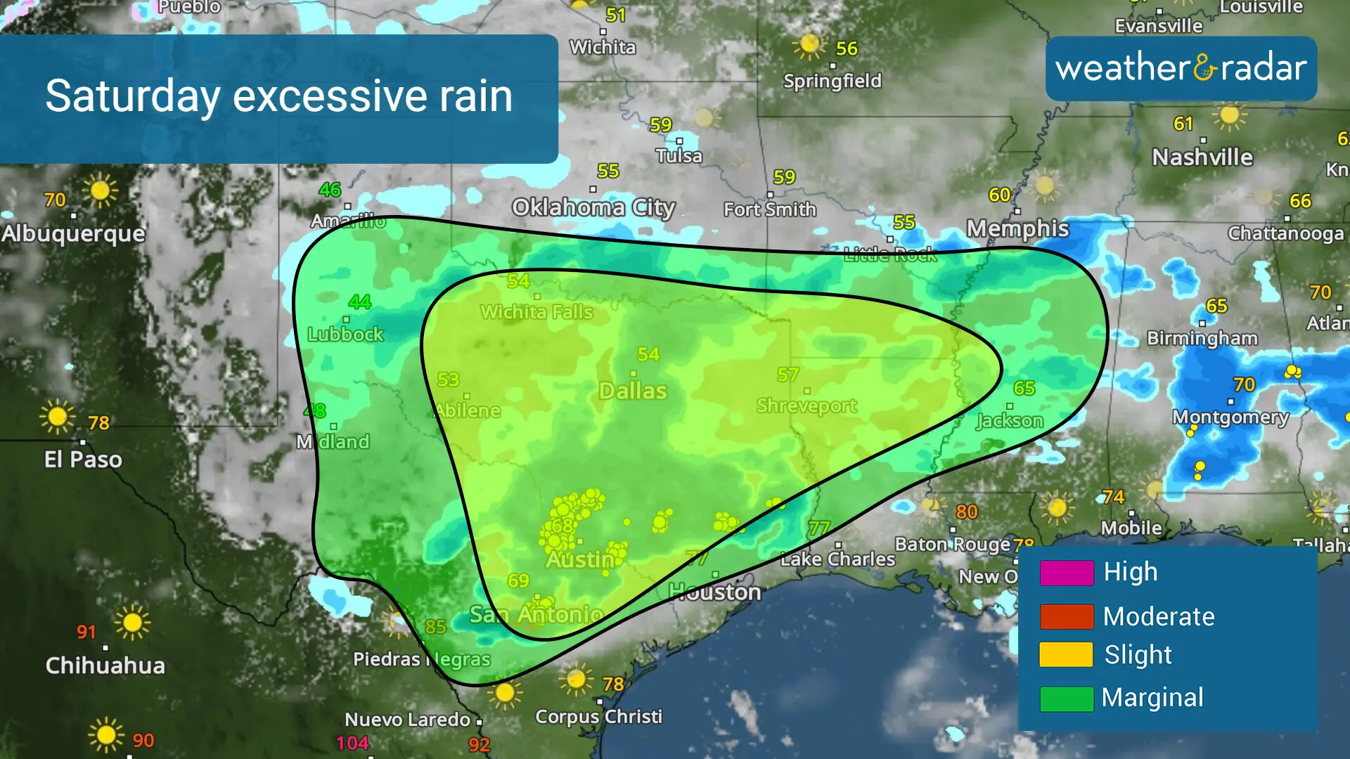Excessive rainfall- Flood risk is possible for Texas.