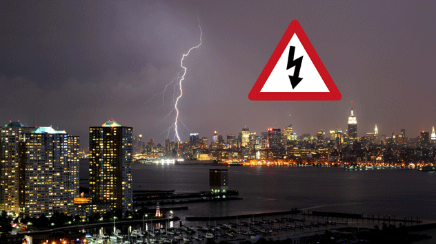 Lightning over New York City