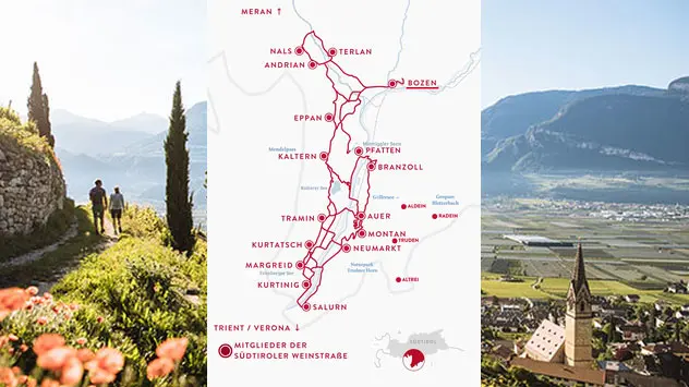 Auf einen Blick: Idyllische Orte säumen die Südtiroler Weinstraße. 