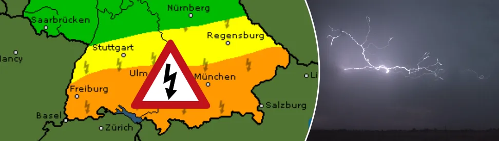 Gewitterwarnung für Süddeutschland am Samstag