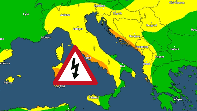 In den angrenzenden Ländern des zentralen Mittelmeers sind am Donnerstag Unwetter möglich.