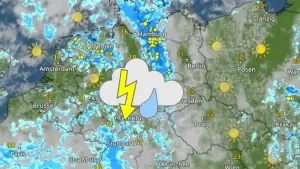 Am Mittwoch zieht von West nach Ost über Deutschland hinweg und bringt Regen sowie Schauer und Gewitter
