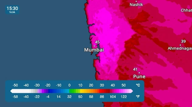 Mumbai touches 45 Degrees today! 