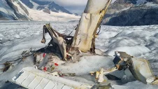 Flugzeugwrack am Aletschgletscher