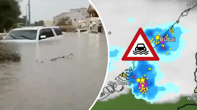 Unser weltweites WetterRadar zeigt die heftigen Gewitter in den Vereinigten Arabischen Emiraten.