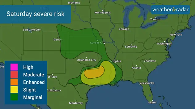 Saturday holds an enhanced risk for severe storms.