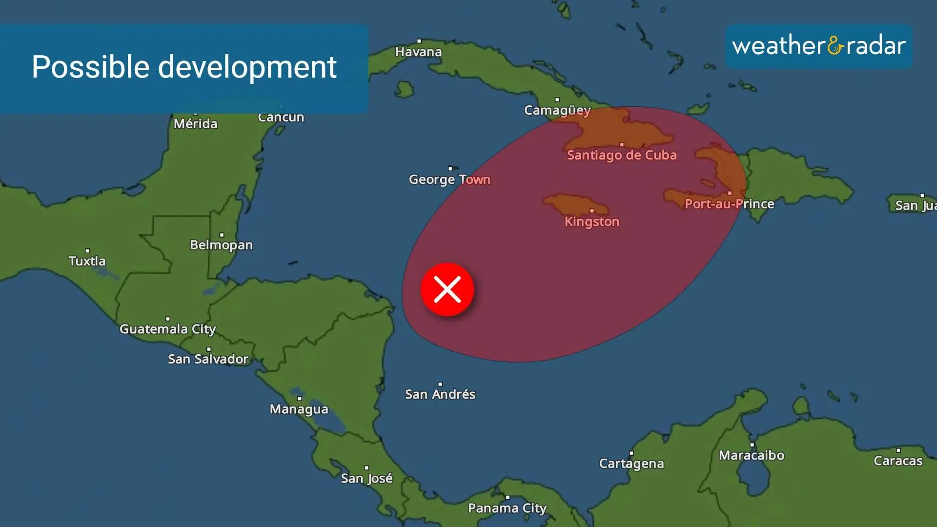 Possible tropical development over the western Caribbean.