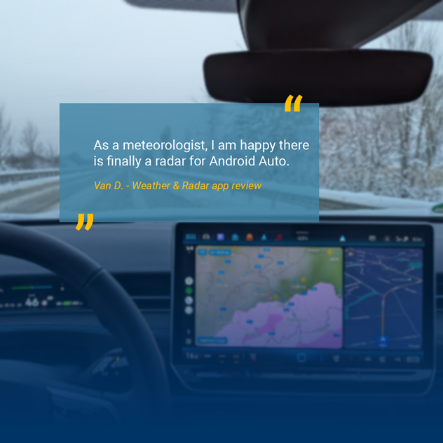 customer review: As a meteorologist, I am happy there is finally a radar for android auto